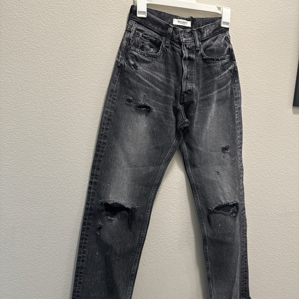Black Vintage Distressed Moussy Jeans